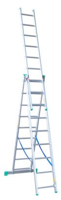 DRABINA ALUMINIOWA 3-ELEMENTOWA 589CM 9+9+9 SZCZEBLI DRABINA ALUMINIOWA 3-ELEMENTOWA 589CM 9+9+9 SZCZEBLI
