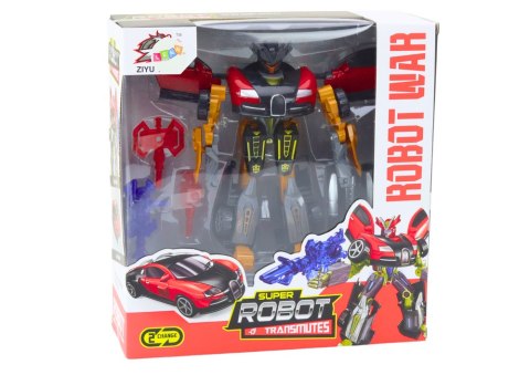 Robot Auto 2w1 Transformacja Akcesoria Broń Czerwony Robot Auto 2w1 Transformacja Akcesoria Broń Czerwony