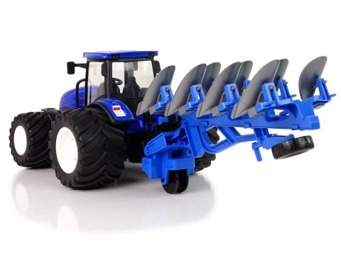 Traktor Zdalnie Sterowany 1:24 Niebieski Pług Metal Traktor Zdalnie Sterowany 1:24 Niebieski Pług Metal