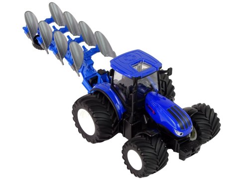 Traktor Zdalnie Sterowany 1:24 Niebieski Pług Metal Traktor Zdalnie Sterowany 1:24 Niebieski Pług Metal