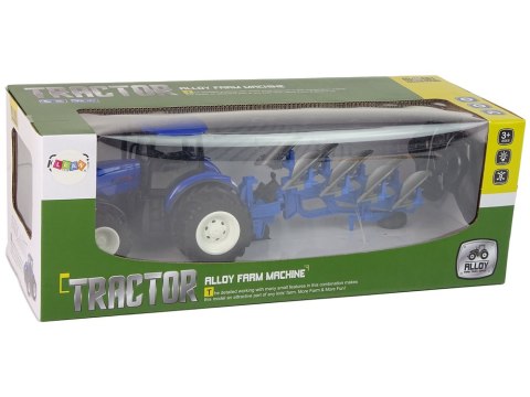 Traktor Zdalnie Sterowany 1:24 Niebieski Pług Metal Traktor Zdalnie Sterowany 1:24 Niebieski Pług Metal