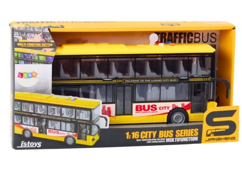 Autobus Piętrowy 1:16 Światła Dźwięki Napęd Żółty Autobus Piętrowy 1:16 Światła Dźwięki Napęd Żółty