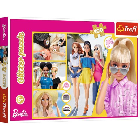 Puzzle - "100 Glitter" - Brokatowa Barbie Trefl 14830 Puzzle - "100 Glitter" - Brokatowa Barbie Trefl 14830
