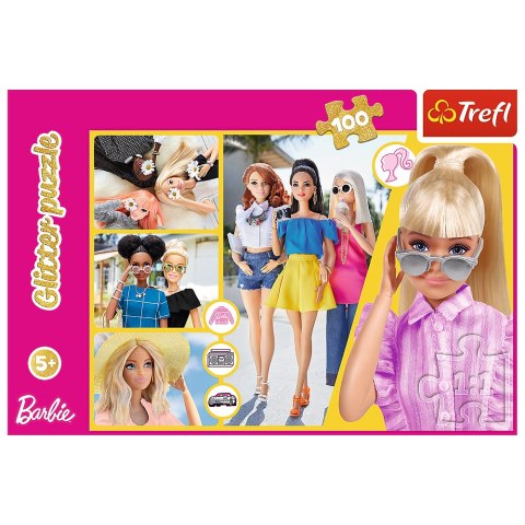 Puzzle - "100 Glitter" - Brokatowa Barbie Trefl 14830 Puzzle - "100 Glitter" - Brokatowa Barbie Trefl 14830