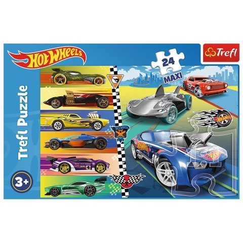 Puzzle - 24 Maxi - Szybkie Hot Wheels - Mattel Hot Wheels 14362 Puzzle - 24 Maxi - Szybkie Hot Wheels - Mattel Hot Wheels 14362