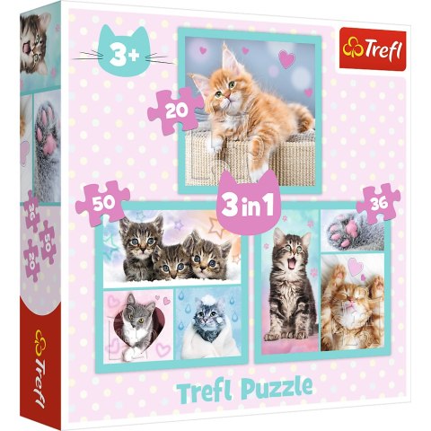 Puzzle - "3w1" - Słodkie zwierzaki Trefl 34862 Puzzle - "3w1" - Słodkie zwierzaki Trefl 34862