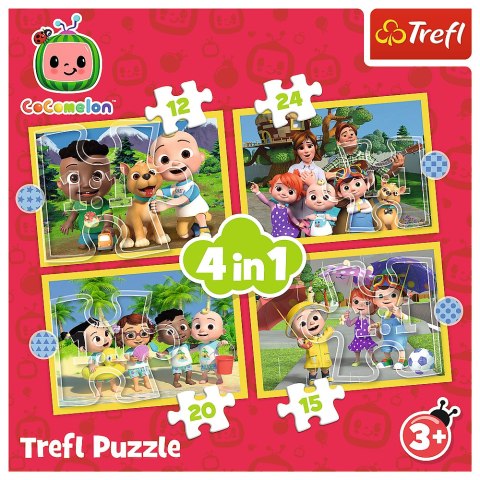 Puzzle - "4w1 (12, 15, 20, 24)" - Cocomelon, Poznaj bohaterów Trefl 34647 Puzzle - "4w1 (12, 15, 20, 24)" - Cocomelon, Poznaj bohaterów Trefl 34647