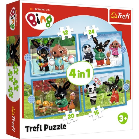 Puzzle - "4w1 (12, 15, 20, 24)" - Wesoły Bing Trefl 34631 Puzzle - "4w1 (12, 15, 20, 24)" - Wesoły Bing Trefl 34631
