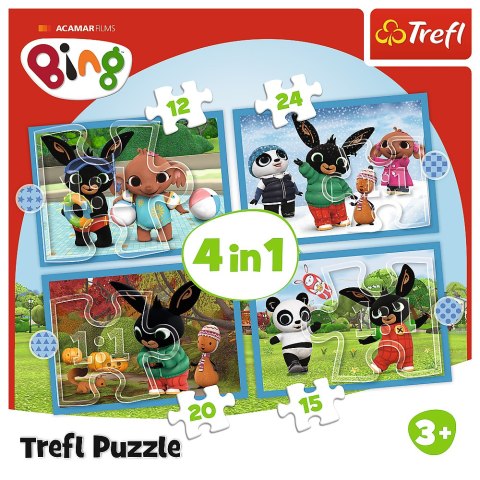 Puzzle - "4w1 (12, 15, 20, 24)" - Wesoły Bing Trefl 34631 Puzzle - "4w1 (12, 15, 20, 24)" - Wesoły Bing Trefl 34631