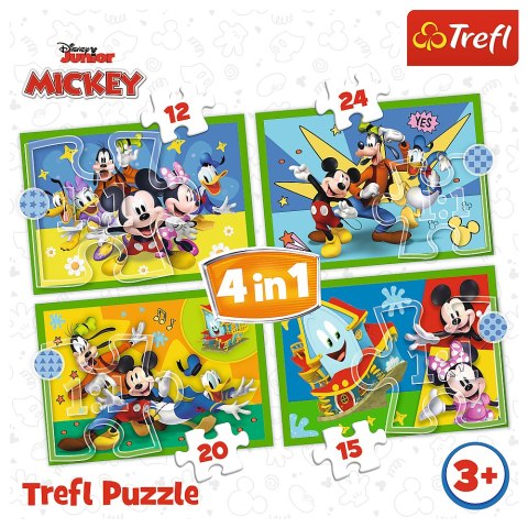 Puzzle - "4w1 (12, 15, 20, 24)" - Wśród przyjaciół Myszka Miki Trefl 34616 Puzzle - "4w1 (12, 15, 20, 24)" - Wśród przyjaciół Myszka Miki Trefl 34616