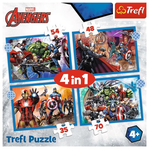 Puzzle - "4w1" - Odważni Avengersi Trefl 34386 Puzzle - "4w1" - Odważni Avengersi Trefl 34386
