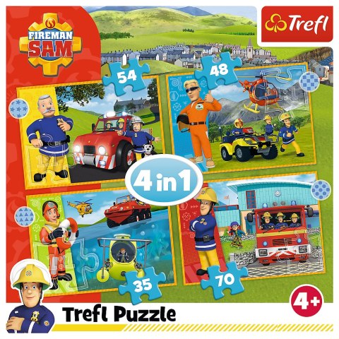 Puzzle - "4w1" - Odważny Strażak Sam Trefl 34387 Puzzle - "4w1" - Odważny Strażak Sam Trefl 34387