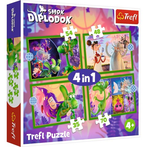 Puzzle - 4w1 Świat Smoka Diplodoka- Human Film Smok Diplodok 34663 Puzzle - 4w1 Świat Smoka Diplodoka- Human Film Smok Diplodok 34663
