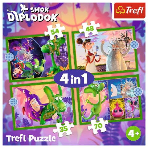 Puzzle - 4w1 Świat Smoka Diplodoka- Human Film Smok Diplodok 34663 Puzzle - 4w1 Świat Smoka Diplodoka- Human Film Smok Diplodok 34663