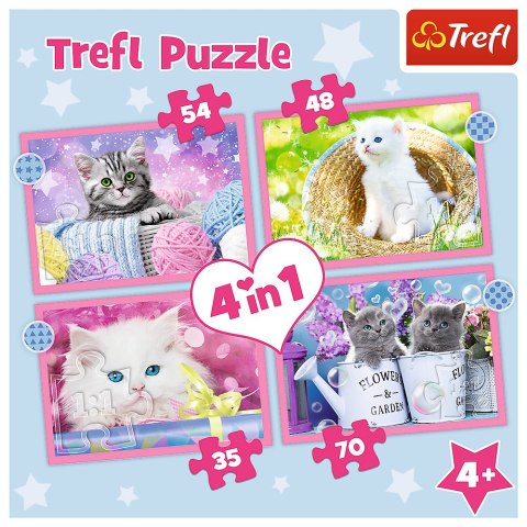 Puzzle - "4w1" - Zabawne kotki Trefl 34396 Puzzle - "4w1" - Zabawne kotki Trefl 34396