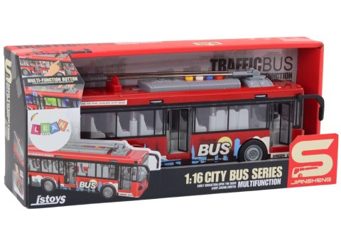 Trolejbus Autobus 1:16 Światła Dźwięki Napęd Czerwony Trolejbus Autobus 1:16 Światła Dźwięki Napęd Czerwony