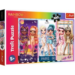 Puzzle - 100 - Tęczowe laleczki - MGA Rainbow high Trefl 16444