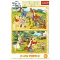 Puzzle - 2x24 - Dzień w ogrodzie - Disney Winnie the Pooh Trefl 34436