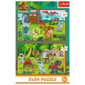 Puzzle - 2x24 - Małe dinozaury - Universal Jurassic World Trefl 34437 Puzzle - 2x24 - Małe dinozaury - Universal Jurassic World Trefl 34437