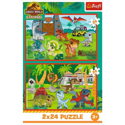 Puzzle - 2x24 - Małe dinozaury - Universal Jurassic World Trefl 34437 Puzzle - 2x24 - Małe dinozaury - Universal Jurassic World Trefl 34437
