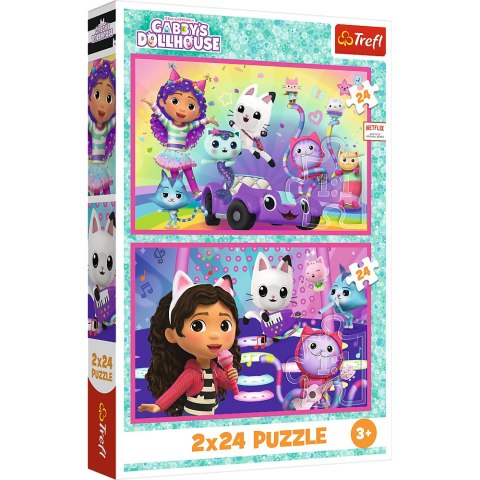 Puzzle - 2x24 - Zabawy z Gabby - Universal Gabbys Dollhouse Trefl 34433 Puzzle - 2x24 - Zabawy z Gabby - Universal Gabbys Dollhouse Trefl 34433