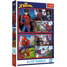 Puzzle - 2x70 - Pajęcze historie - Disney Marvel Spiderman Trefl 34443