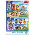 Puzzle - 2x70 - Psi Patrol rządzi Trefl 34441