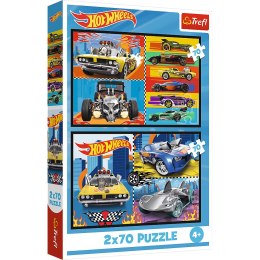 Puzzle - 2x70 - Samochodziki - Hot Wheels Trefl 34442