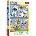 Puzzle - 2x70 - Ze Stitchem nie ma nudy - Disney Lilo and Stitch Trefl 34444