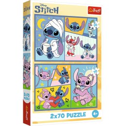 Puzzle - 2x70 - Ze Stitchem nie ma nudy - Disney Lilo and Stitch Trefl 34444