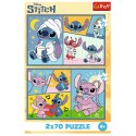 Puzzle - 2x70 - Ze Stitchem nie ma nudy - Disney Lilo and Stitch Trefl 34444