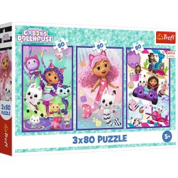 Puzzle 3x80 - Kolorowe dni Gabby Trefl 34882