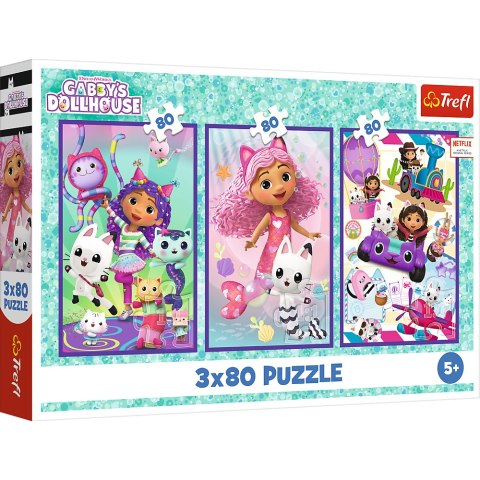 Puzzle 3x80 - Kolorowe dni Gabby Trefl 34882