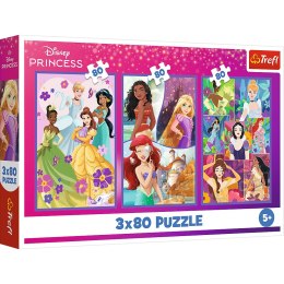 Puzzle - 3x80 - Księżniczki przyjaciółki - Disney Princess Trefl 34884