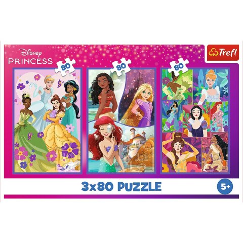 Puzzle - 3x80 - Księżniczki przyjaciółki - Disney Princess Trefl 34884 Puzzle - 3x80 - Księżniczki przyjaciółki - Disney Princess Trefl 34884