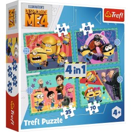 Puzzle - 4w1 - Zwariowane Minionki Trefl 34648