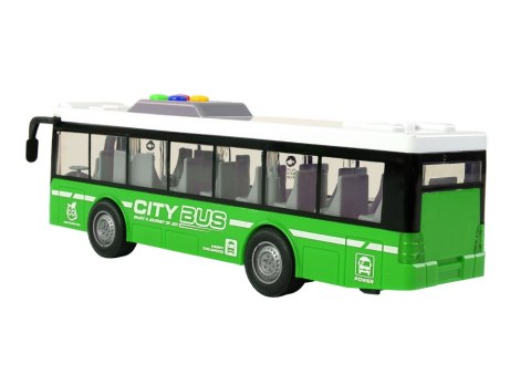 Autobus Na Baterie Światła Dźwięki Napęd Frykcyjny Zielony 1:16 Autobus Na Baterie Światła Dźwięki Napęd Frykcyjny Zielony 1:16