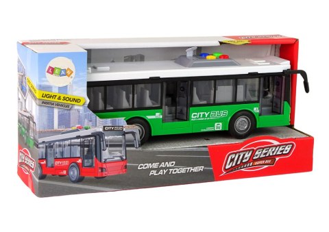 Autobus Na Baterie Światła Dźwięki Napęd Frykcyjny Zielony 1:16 Autobus Na Baterie Światła Dźwięki Napęd Frykcyjny Zielony 1:16