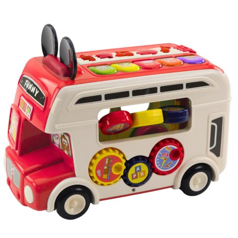 Interaktywny Autobus Edukacyjny Sorter Światła Dźwięki Czerwony Interaktywny Autobus Edukacyjny Sorter Światła Dźwięki Czerwony