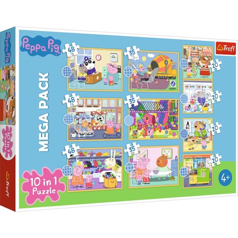 Puzzle - 10w1 - Poznaj Świnkę Peppę / Peppa Pig 90383 Puzzle - 10w1 - Poznaj Świnkę Peppę / Peppa Pig 90383