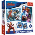 Puzzle - 2w1 + memos - Bohaterowie w akcji / Disney Marvel The Avengers Trefl 93333