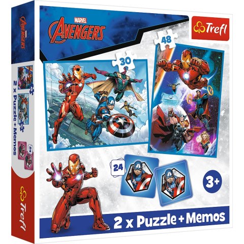 Puzzle - 2w1 + memos - Bohaterowie w akcji / Disney Marvel The Avengers Trefl 93333 Puzzle - 2w1 + memos - Bohaterowie w akcji / Disney Marvel The Avengers Trefl 93333