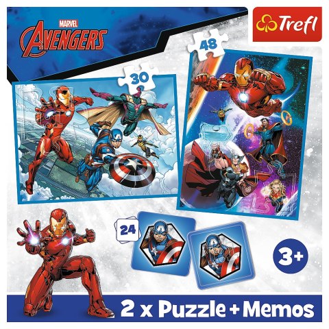Puzzle - 2w1 + memos - Bohaterowie w akcji / Disney Marvel The Avengers Trefl 93333 Puzzle - 2w1 + memos - Bohaterowie w akcji / Disney Marvel The Avengers Trefl 93333