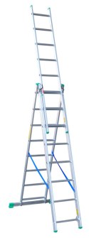 DRABINA ALUMINIOWA 3-ELEMENTOWA 510CM 8+8+8 SZCZEBLI DRABINA ALUMINIOWA 3-ELEMENTOWA 510CM 8+8+8 SZCZEBLI