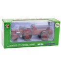 Metalowy Traktor Rolniczy Z Przyczepą Czerwony 1:18 Metalowy Traktor Rolniczy Z Przyczepą Czerwony 1:18