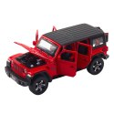 Zestaw Auto Terenowe Kamper Metalowe Napęd Światła Dźwięki Czerwony 1:32 Zestaw Auto Terenowe Kamper Metalowe Napęd Światła Dźwięki Czerwony 1:32