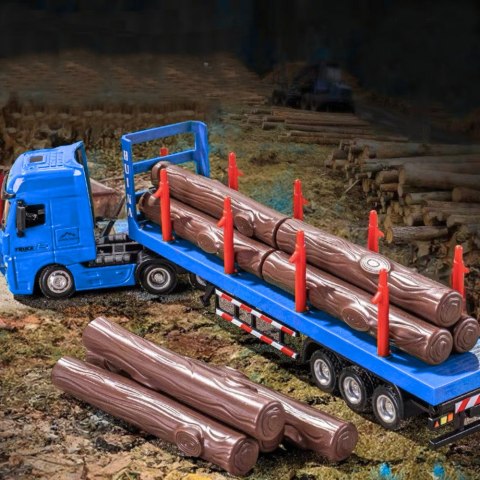 Ciężarówka Transport Drewna Metalowa Huina 1:50 Czerwona Ciężarówka Transport Drewna Metalowa Huina 1:50 Czerwona