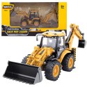 Koparko Ładowarka Teleskopowa Metalowa Huina Żółta 1:50 Koparko Ładowarka Teleskopowa Metalowa Huina Żółta 1:50