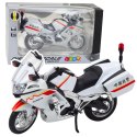 Motocykl Metalowy Światła Dźwięki Biały Czerwone Żółte Linie 1:12 Motocykl Metalowy Światła Dźwięki Biały Czerwone Żółte Linie 1:12