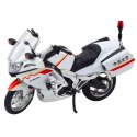 Motocykl Metalowy Światła Dźwięki Biały Czerwone Żółte Linie 1:12 Motocykl Metalowy Światła Dźwięki Biały Czerwone Żółte Linie 1:12